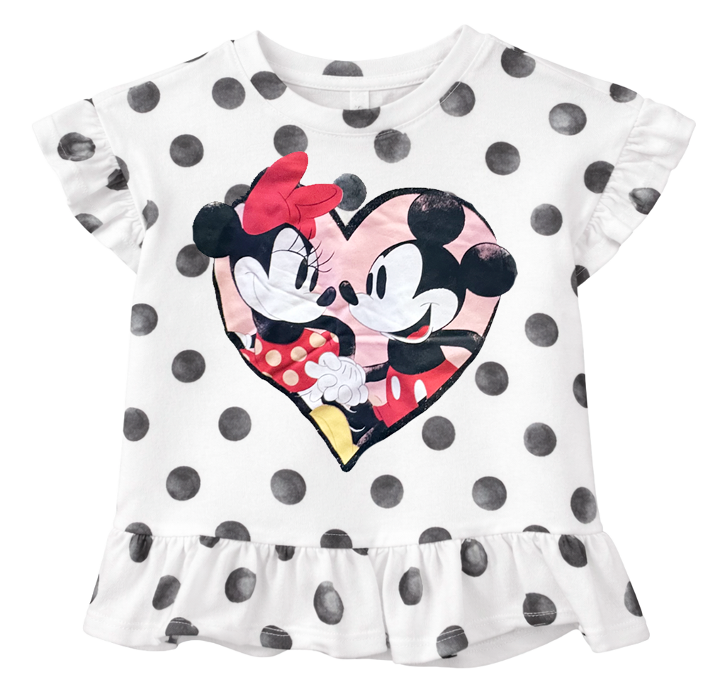 TODDLER GIRLS LICENSED DISNEY 2 PC SET WHITE/ BLACK - 117508 / OP3179