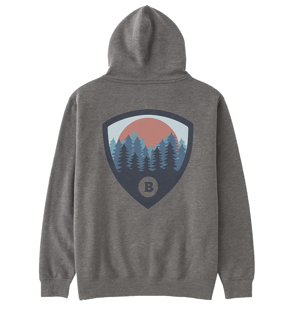 LICENSED BASS OUTDOOR GRAPHIC HOODIE BROWN HTR/NAVY/RED - BASS OUTDOOR
