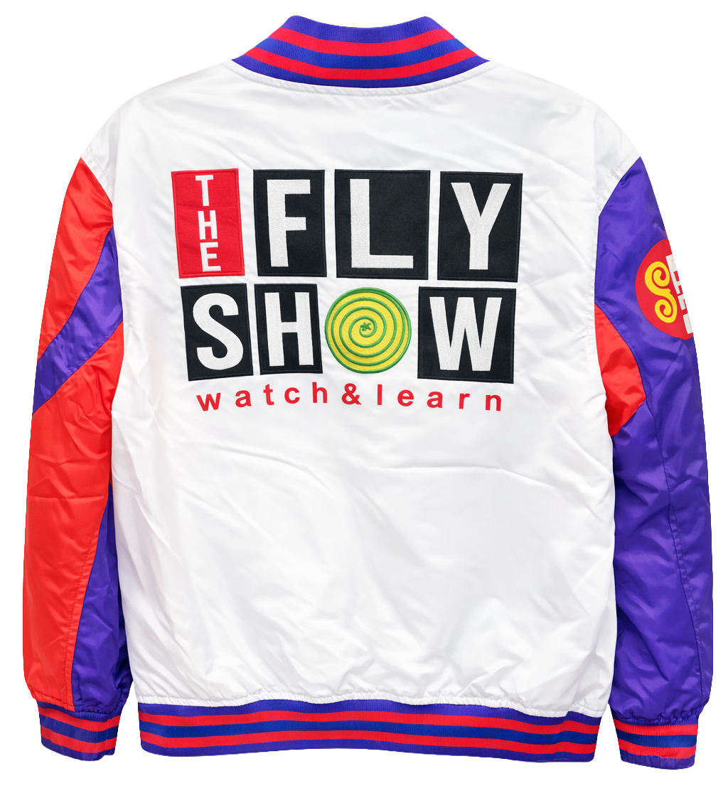 BORN FLY PREMIUM VARSITY JACKET WHITE - 2203O4347