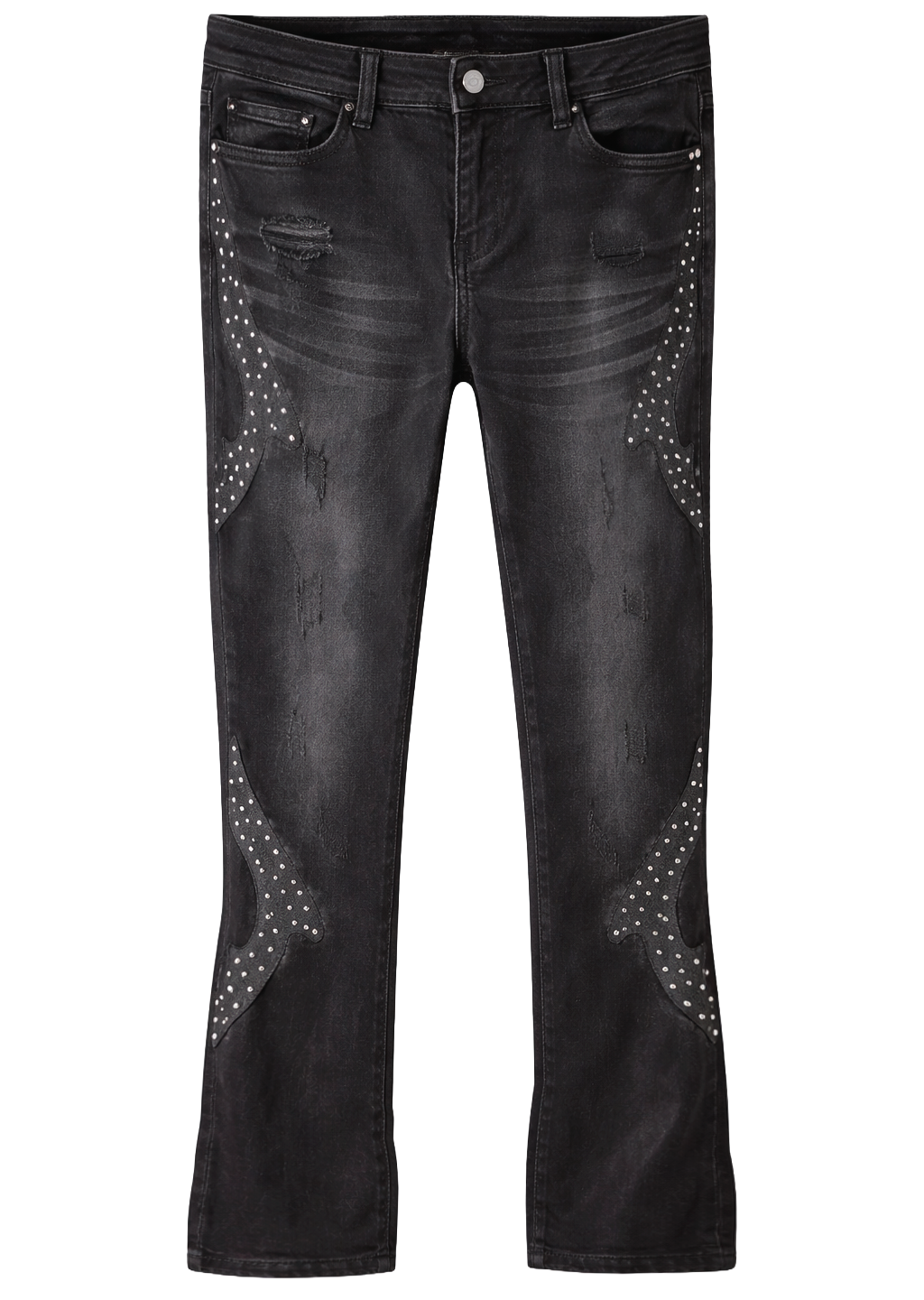 GFTD LA DARK TIMES STACKED JEANS BLACK WASH - GFDFW25-46