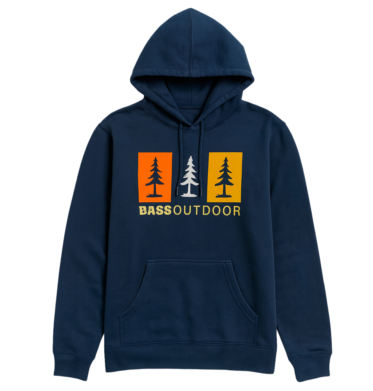 LICENSED BASS OUTDOOR GRAPHIC HOODIE NAVY - TREE'S LOGO
