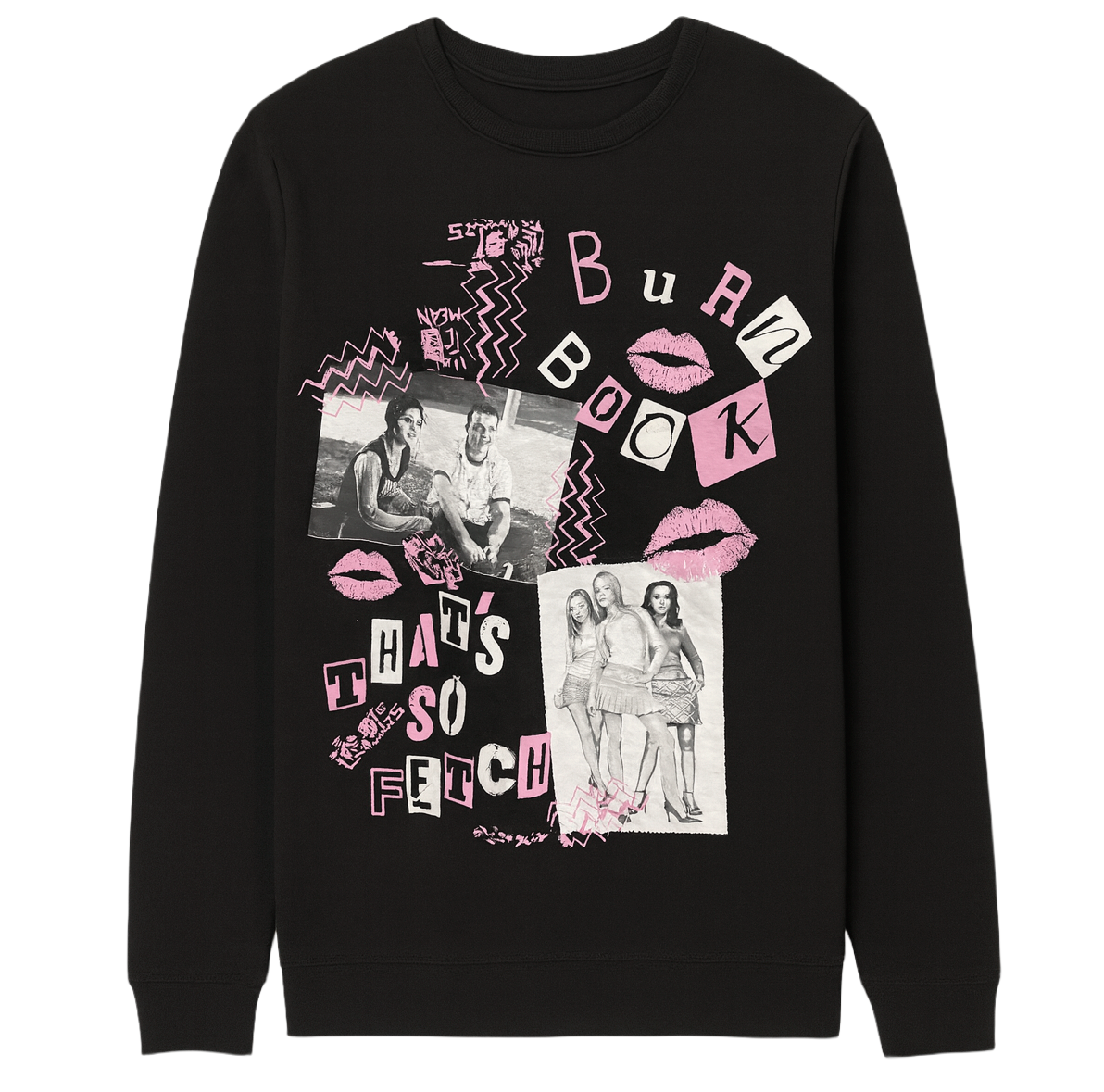 WOMENS LICENSED MOVIE CREWNECK BLACK - MEAN GIRLS / OP3179