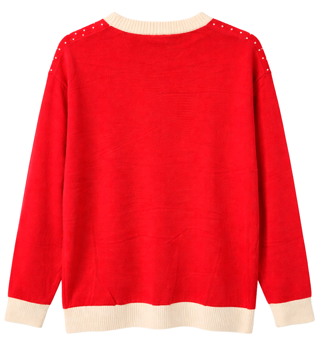 LICENSED NARUTO HOLIDAY KNIT SWEATER RED/CREAM - NSSM3981