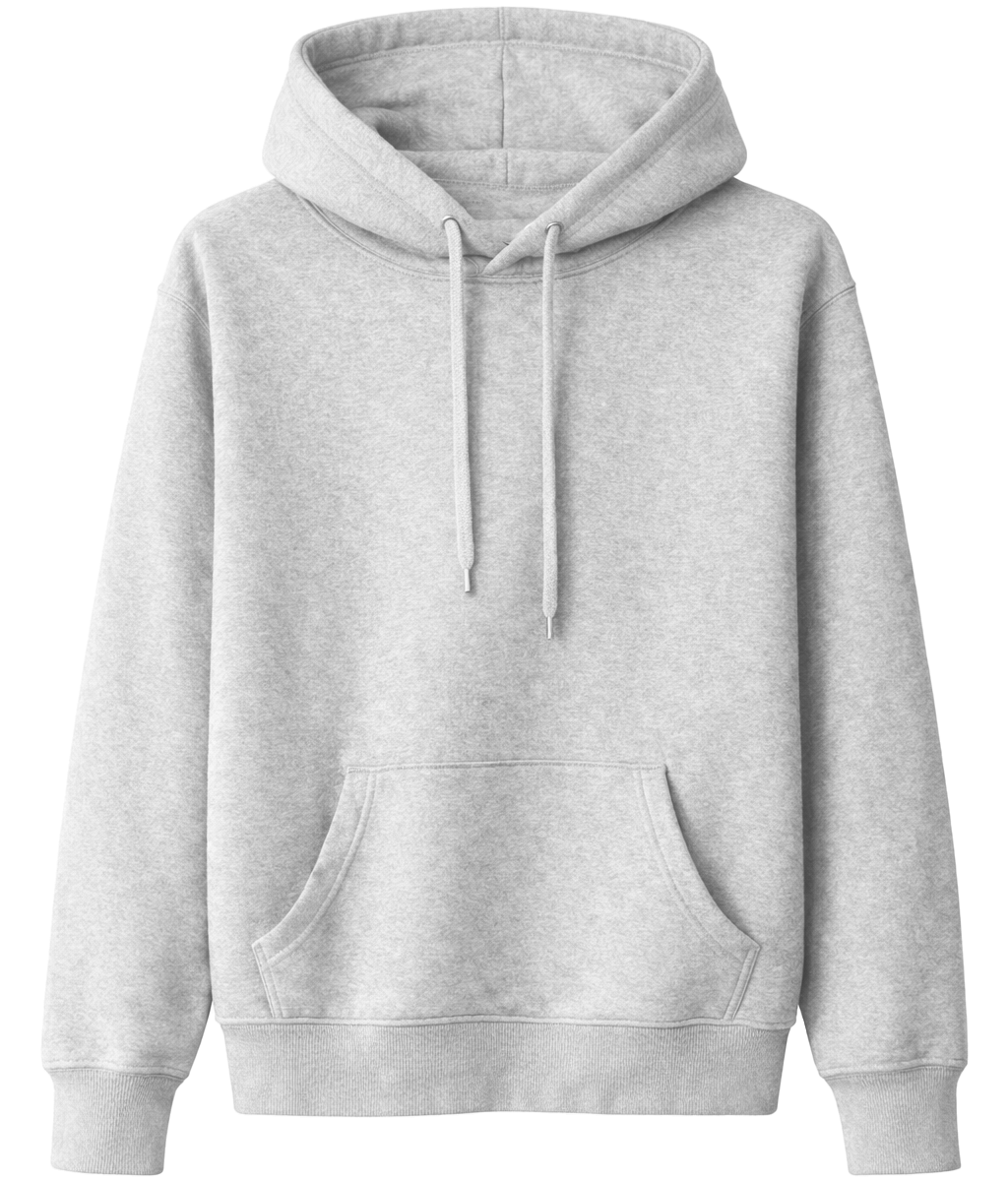BIO BLANK FLEECE HOODIE H. GREY - BLANKS