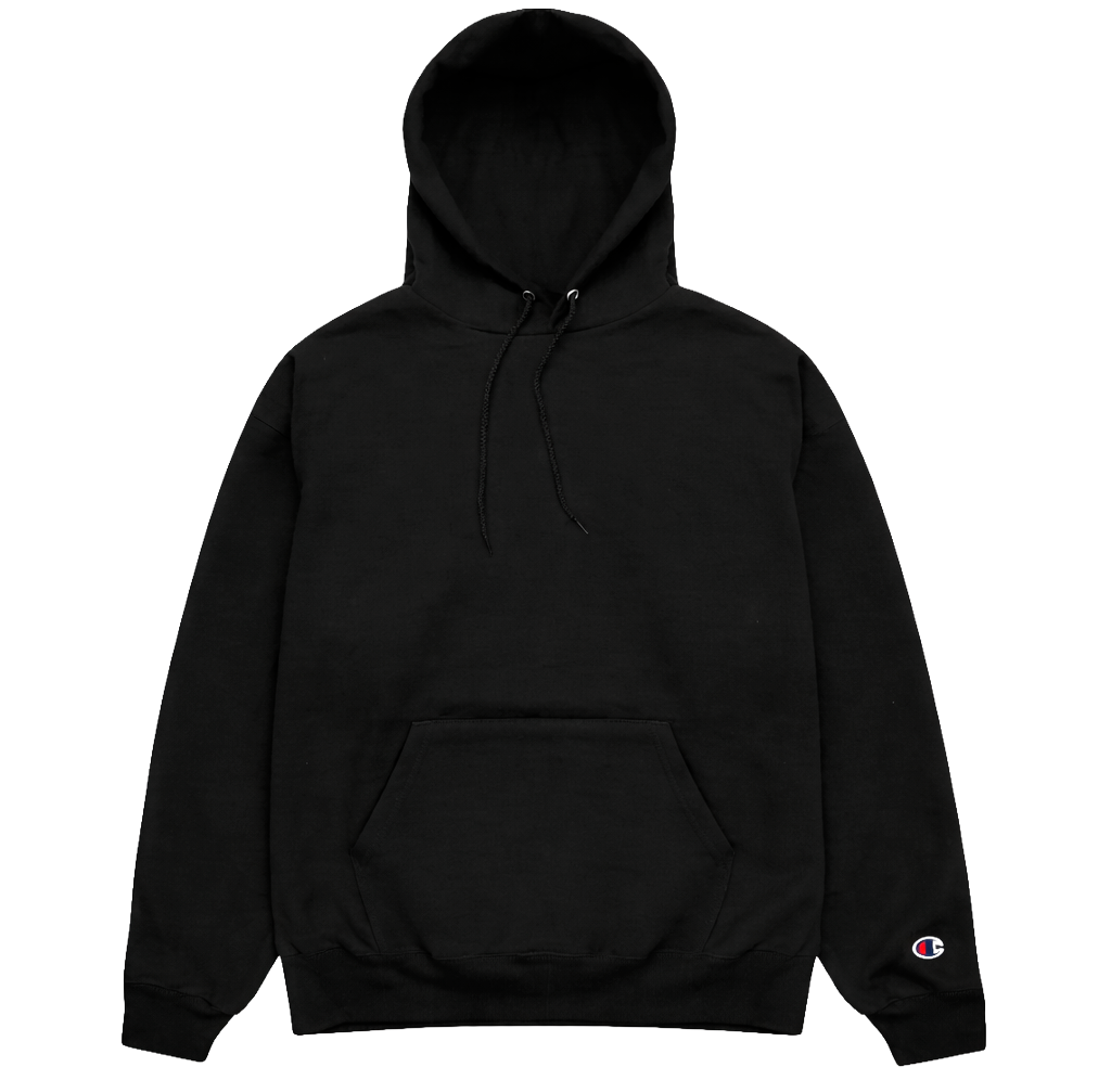 CHAMPION BLANK FLEECE HOODIE BLACK - S700