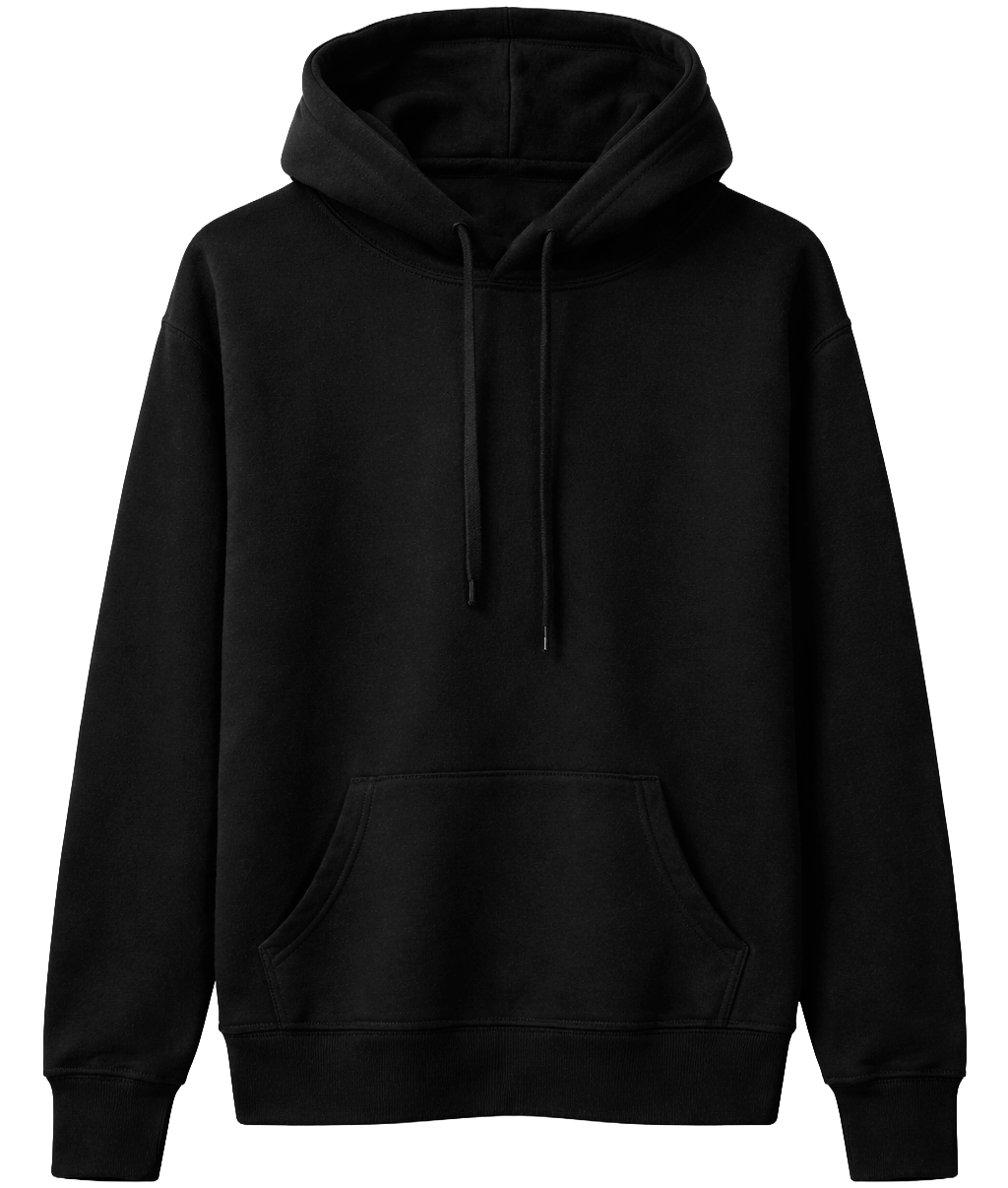 BIO BLANK FLEECE HOODIE BLACK - BLANKS