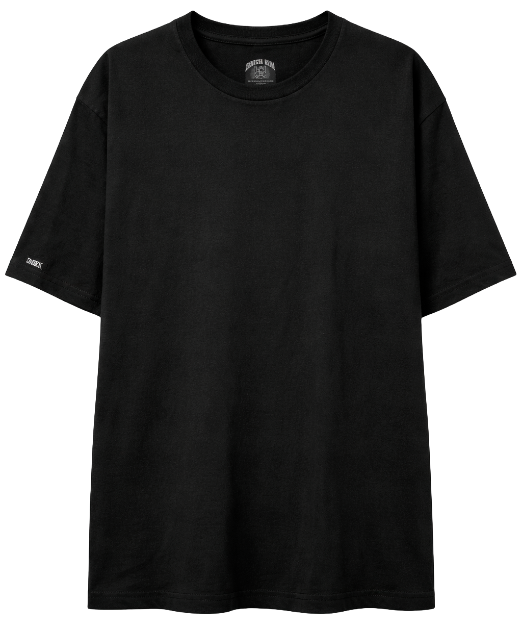 CROOKS & CASTLES X DEATH ROW BLANK PRINT TAG T-SHIRT BLACK - C1800700 / BLANKS