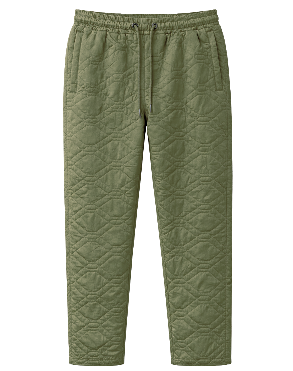 THE HUNDREDS NYLON QUILTED SWEATPANTS MILITARY GREEN - T24W104012 - Steal Deal