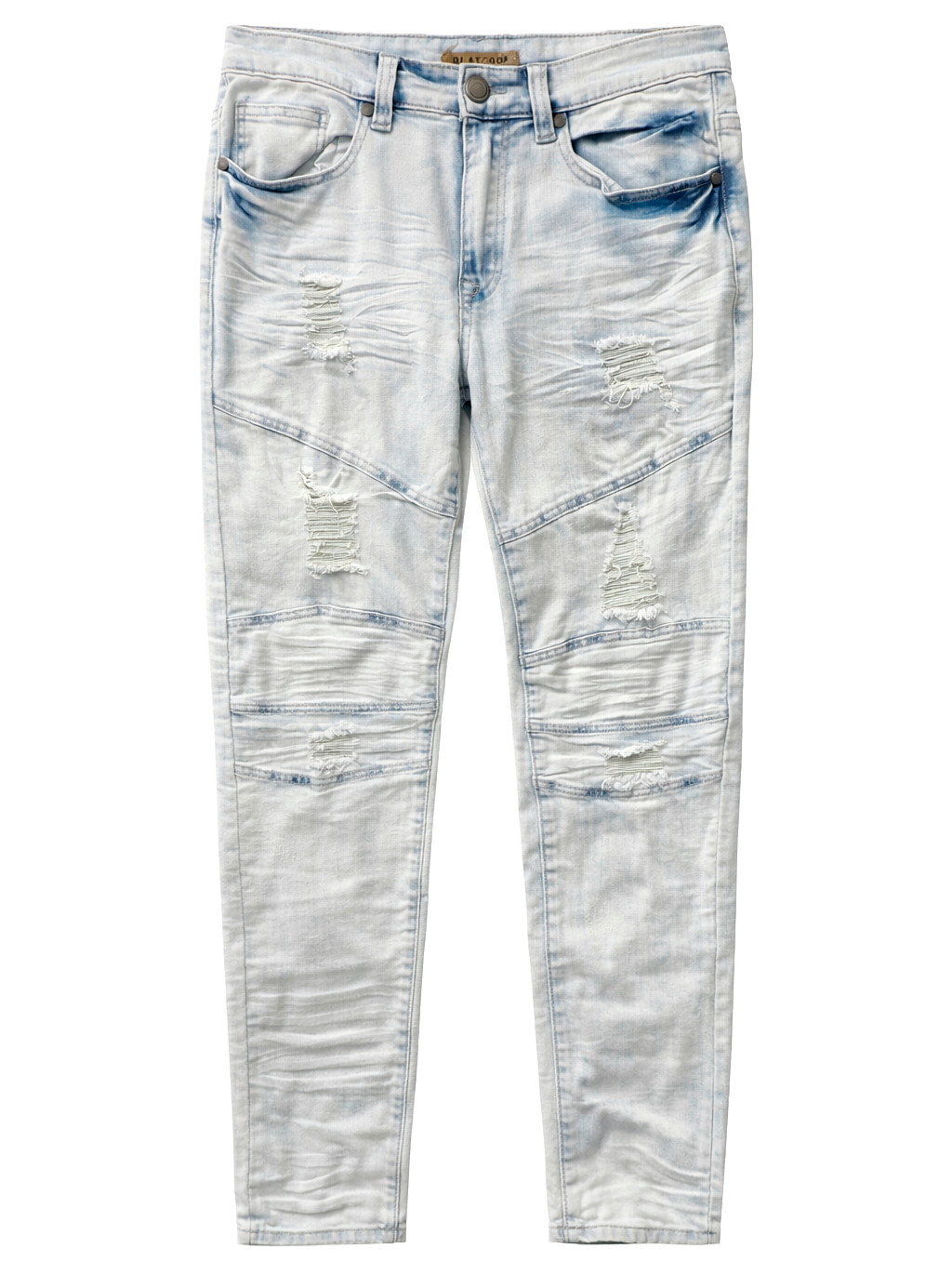 PLATFORM DISTRESSED SLIM STRETCH JEANS ICE BLUE - PD1905