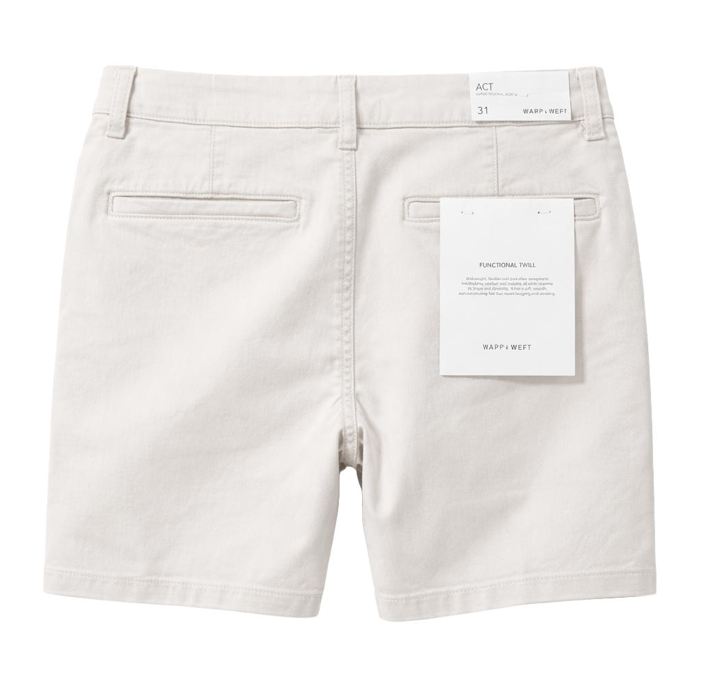 WARP + WEFT CHINO SHORT WHITE CAP - 441007