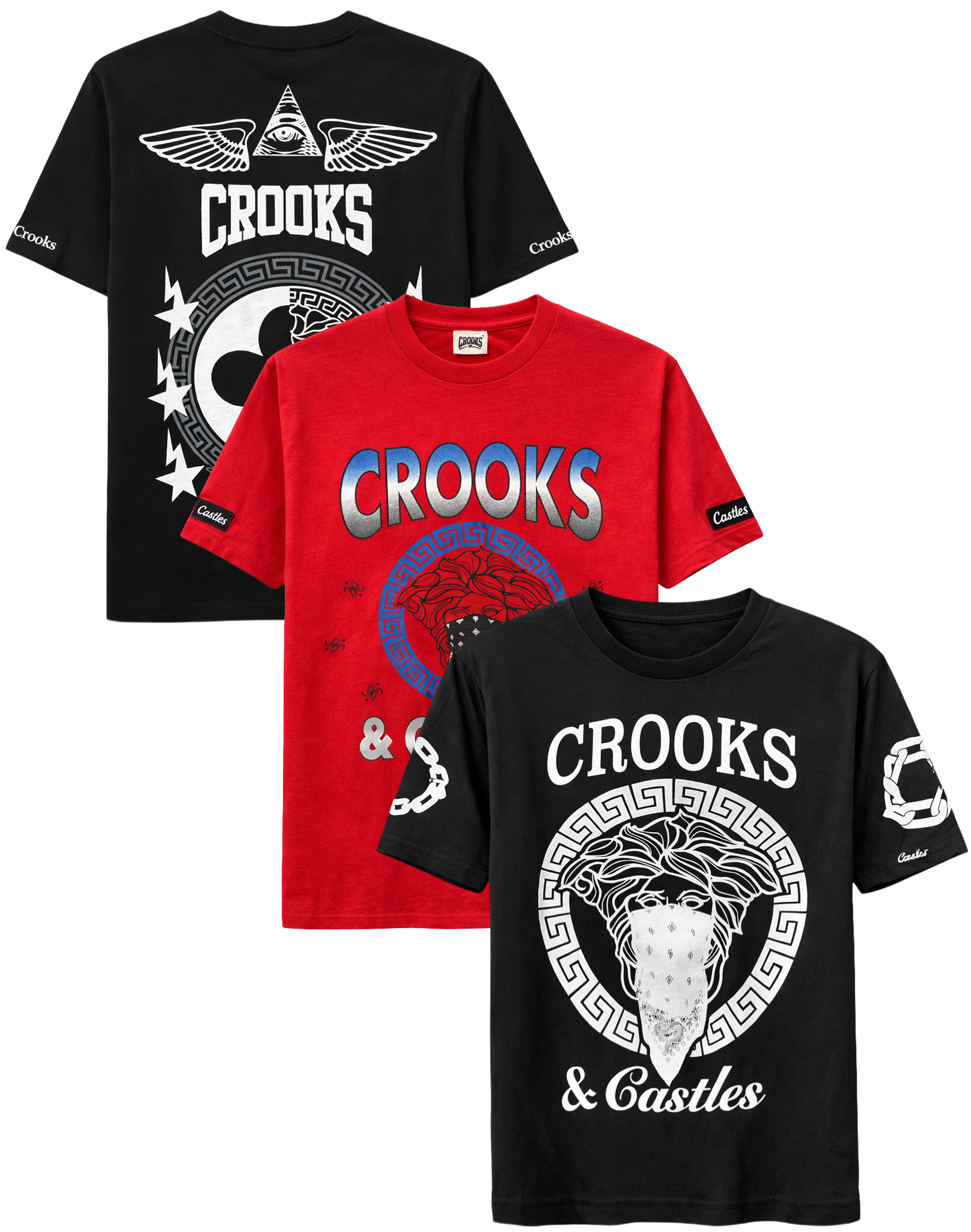 CROOKS & CASTLES ASSORTED GRAPHIC T-SHIRTS ASST - CCST05