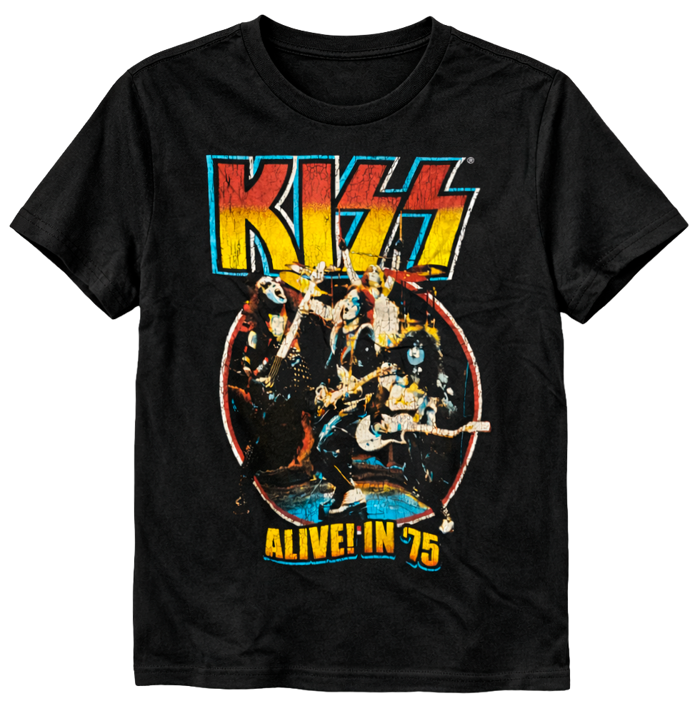 LICENSED KISS MUSIC T-SHIRT BLACK - GT5EKI016MSC