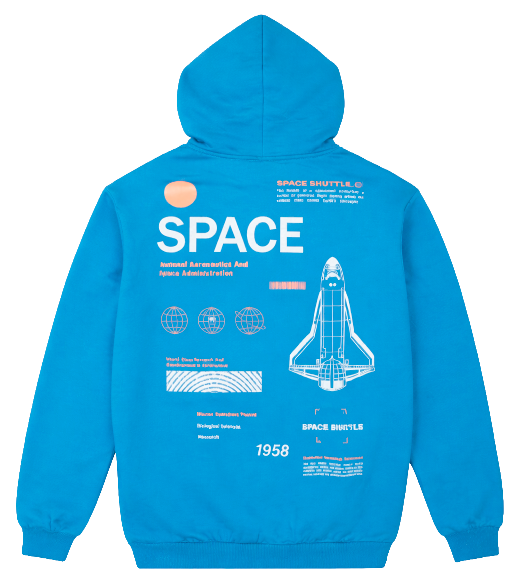 NASA SPACE GRAPHIC HOODIE BLUE - 4NSS04230CL