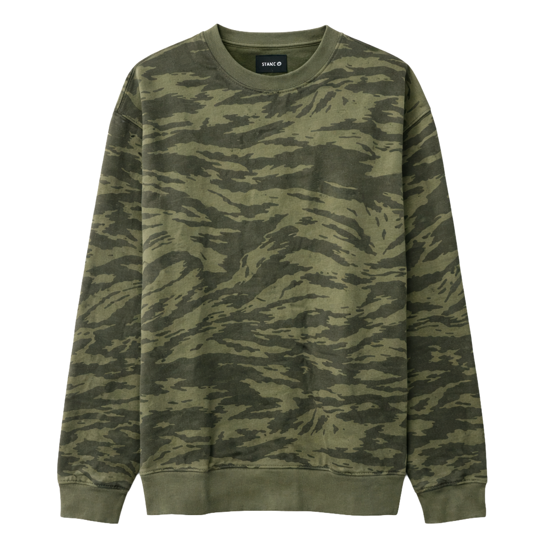 STANCE SHELTER CREWNECK PULLOVER GREEN CAMO - MAPPD22SHE