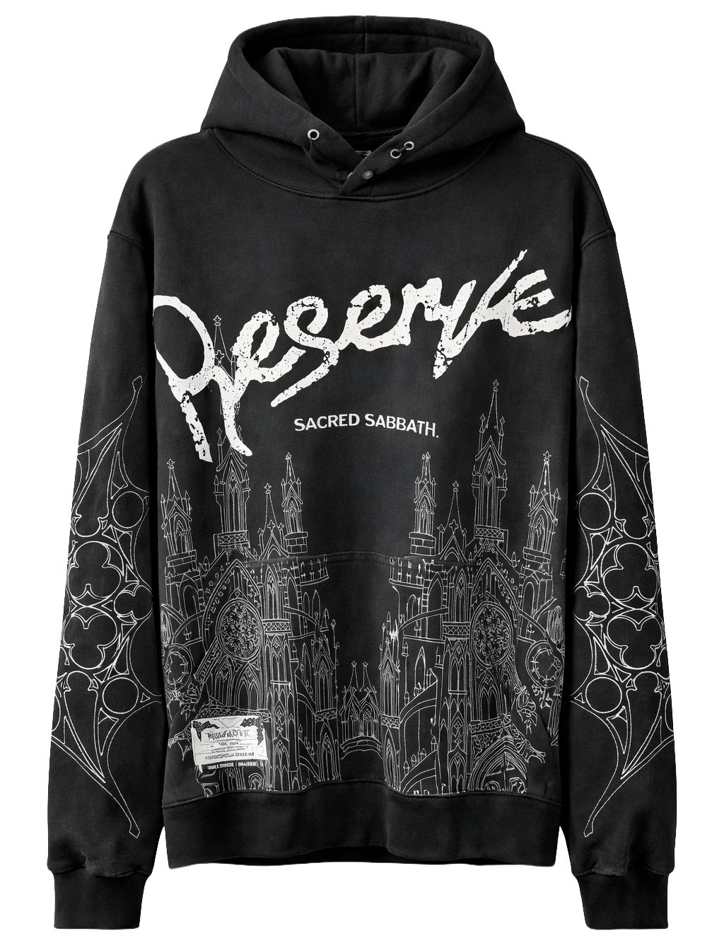 RESERVE PREMIUM GRAPHIC HOODIE BLACK - RH25-10