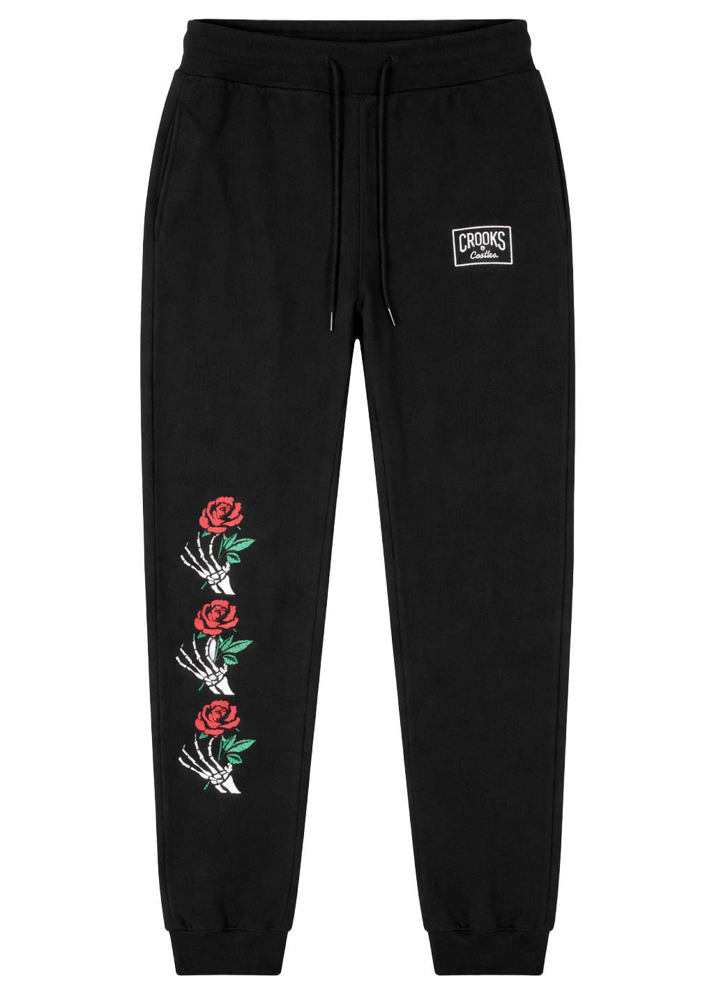 CROOKS & CASTLES GRAPHIC JOGGER PANTS BLACK - CCJGR03