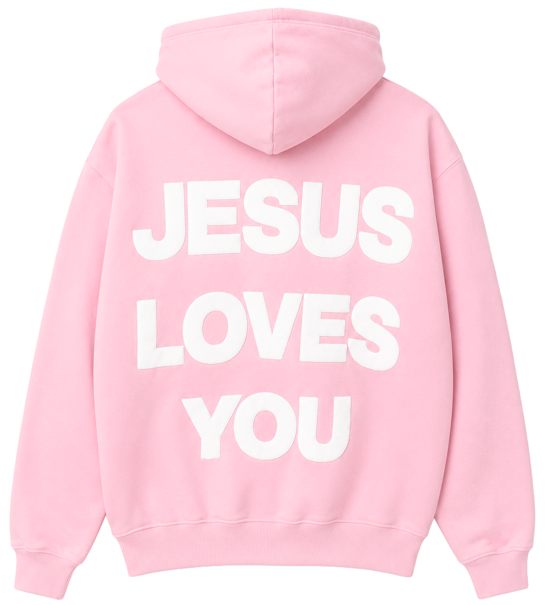 JESUS SAVES CROSS HOODIE PINK - JESUS LOVES YOU
