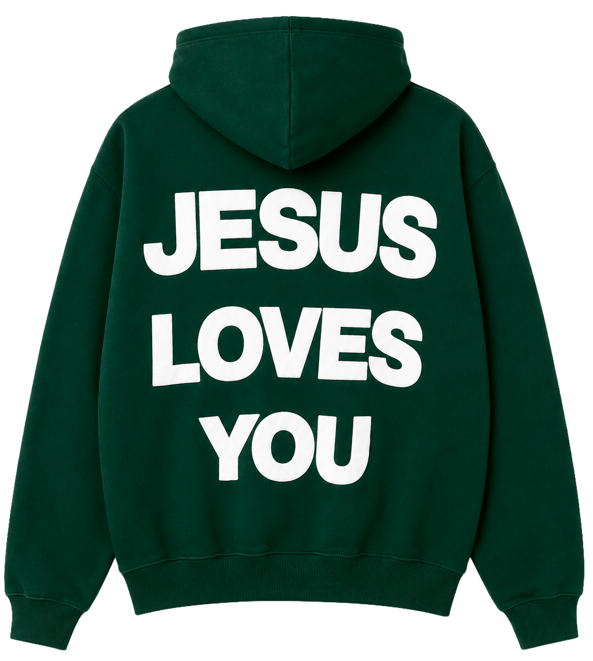 JESUS SAVES PREMIUM CROSS HOODIE FOREST - JESUS LOVES YOU