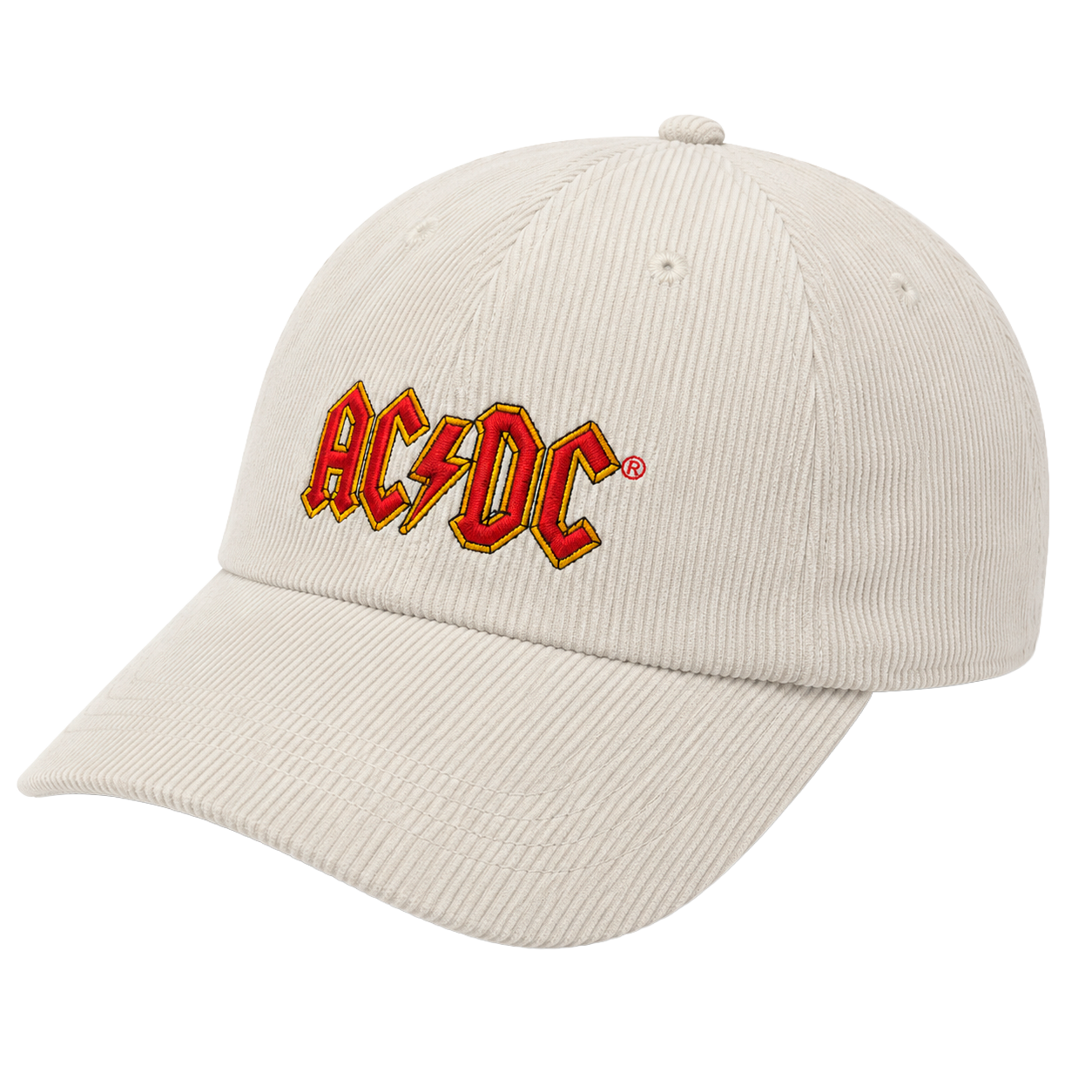 LICENSED ACDC CORDUROY STRAPBACK HAT CREAM - ACDCHT