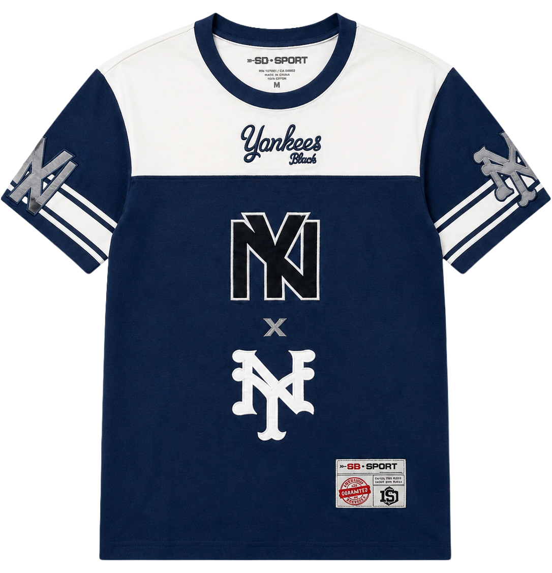 SD SPORT BASEBALL JERSEY T-SHIRT NAVY - SM4107NV