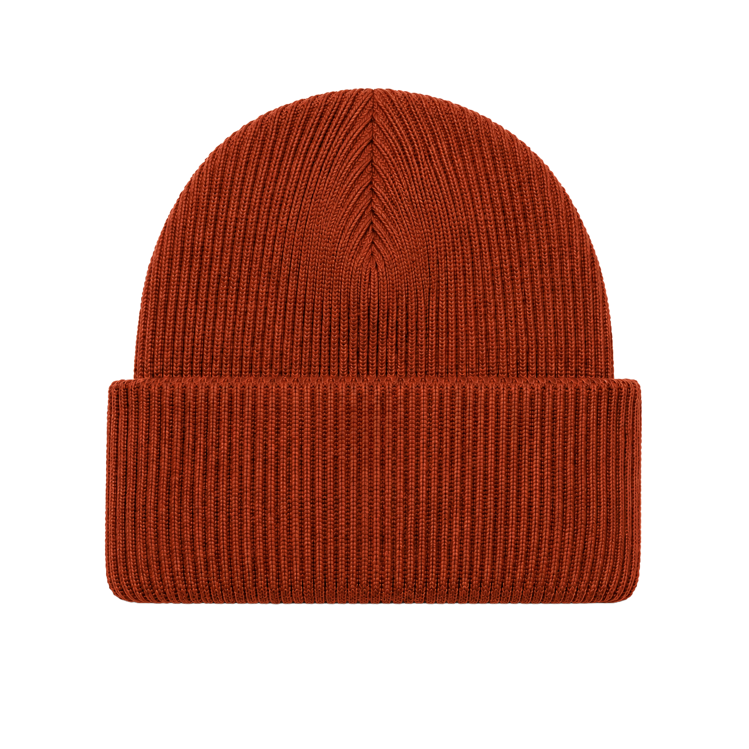 SOLID KNITTED CUFF BEANIE RUST - LFSU23HW001