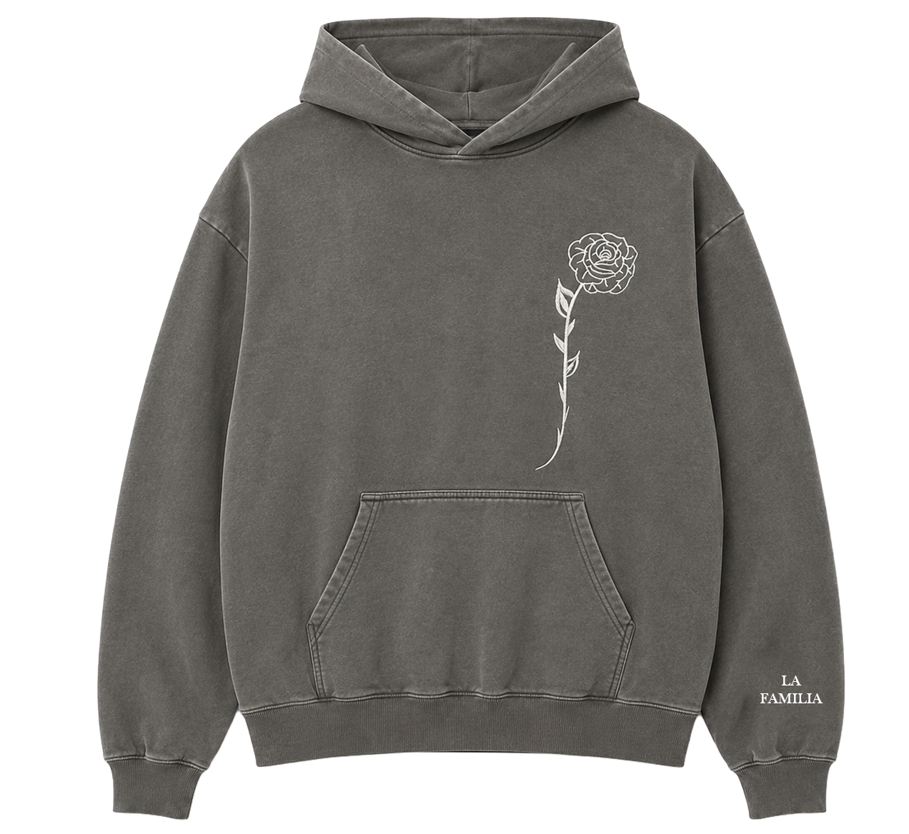 LA FAMILIA HEAVYWEIGHT HOODIE STEEL GREY - LFSP23HD100E