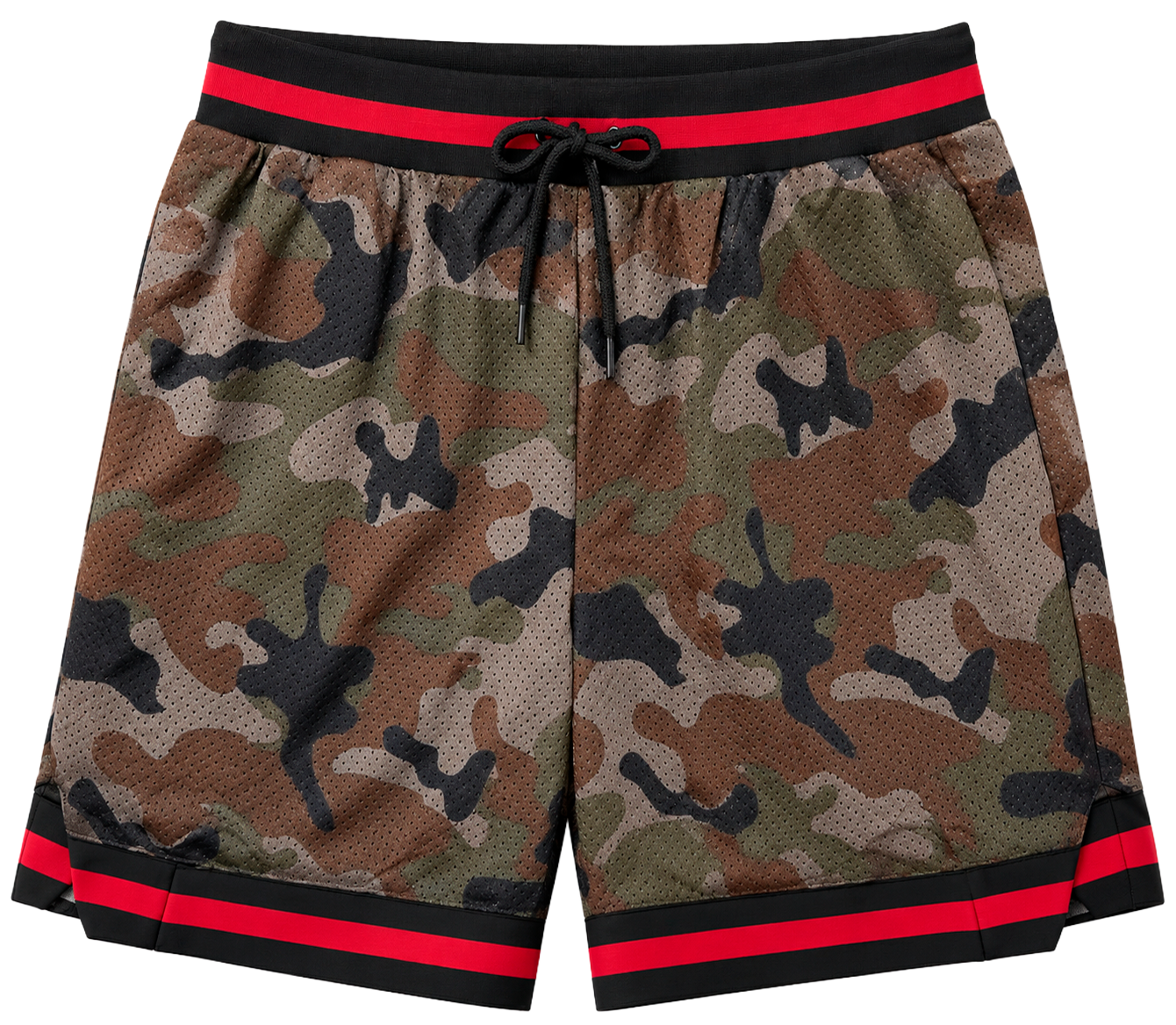 REBEL MINDS PLUS SIZE BASKETBALL SHORTS WOODLAND - 100-921