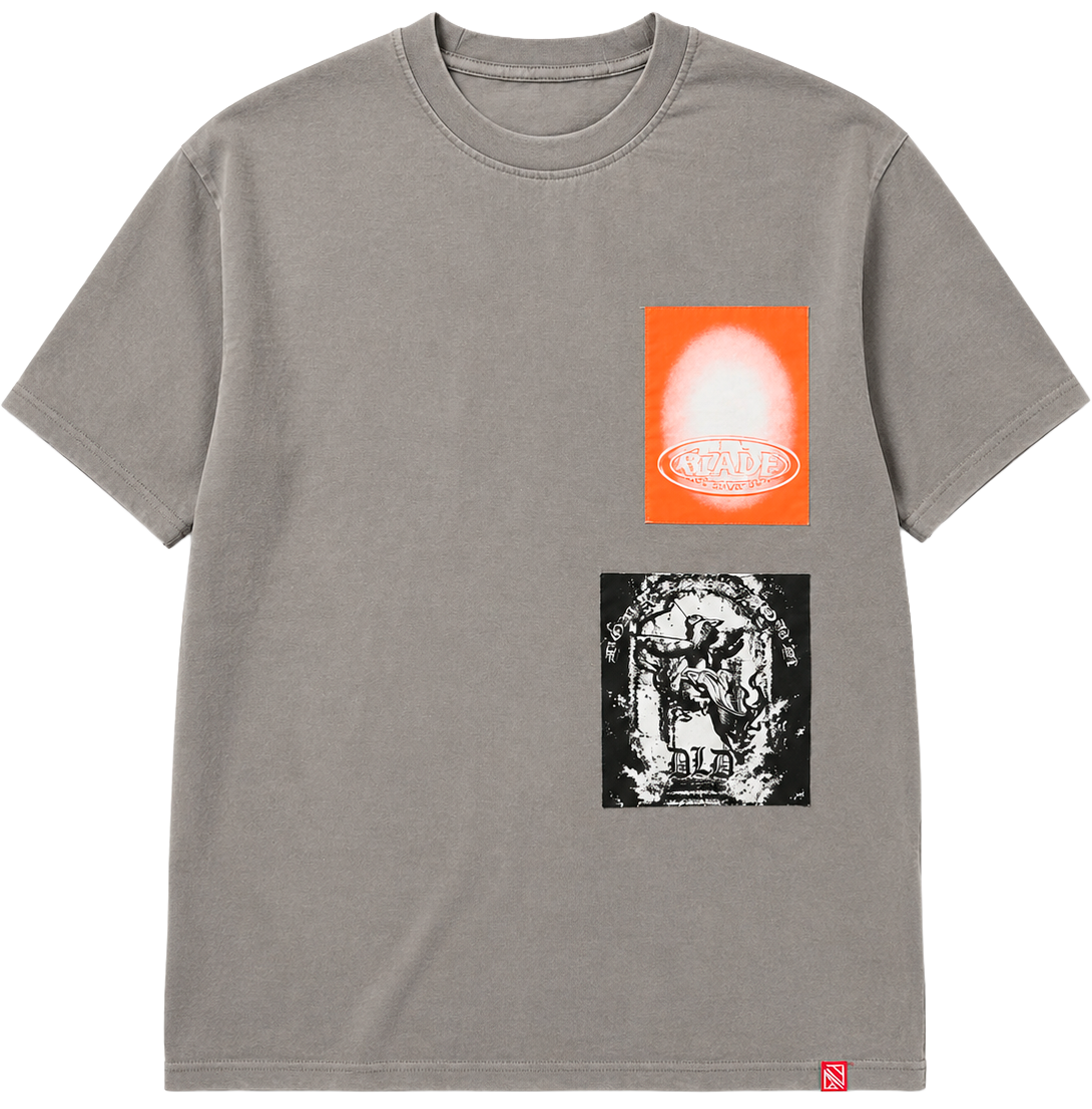 DLD OVERSIZED GRAPHIC T-SHIRT NEUTRAL GREY - DYF1-25T45