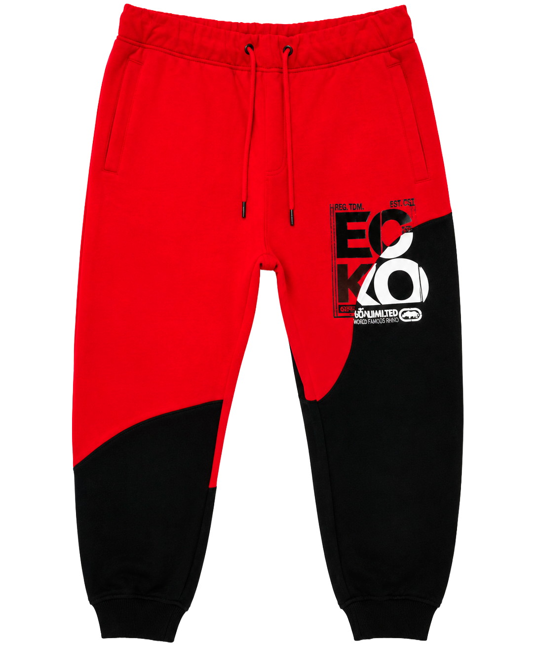 ECKO UNLTD FLEECE JOGGER PANT TRUE RED BLACK - EO14G1237B