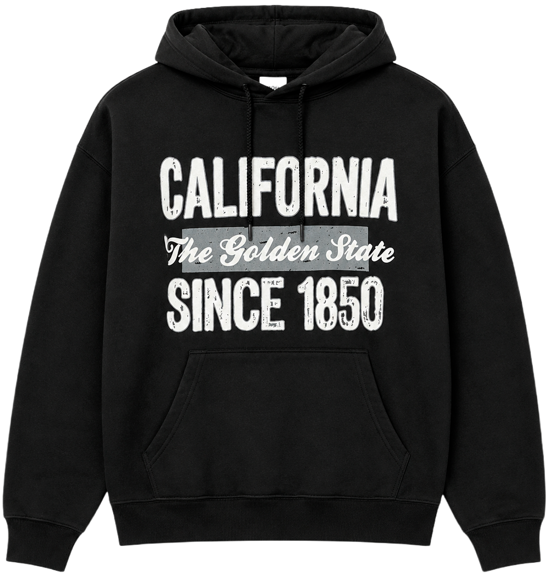 AMERICAN CROWN CALIFORNIA SINCE 1850 HOODIE BLACK - E422