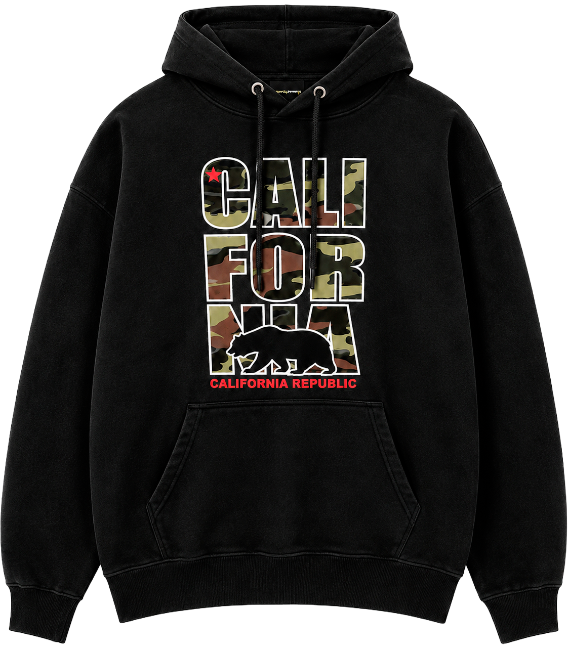 AMERICAN CROWN CALIFORNIA CAMO HOODIE BLACK - GV93