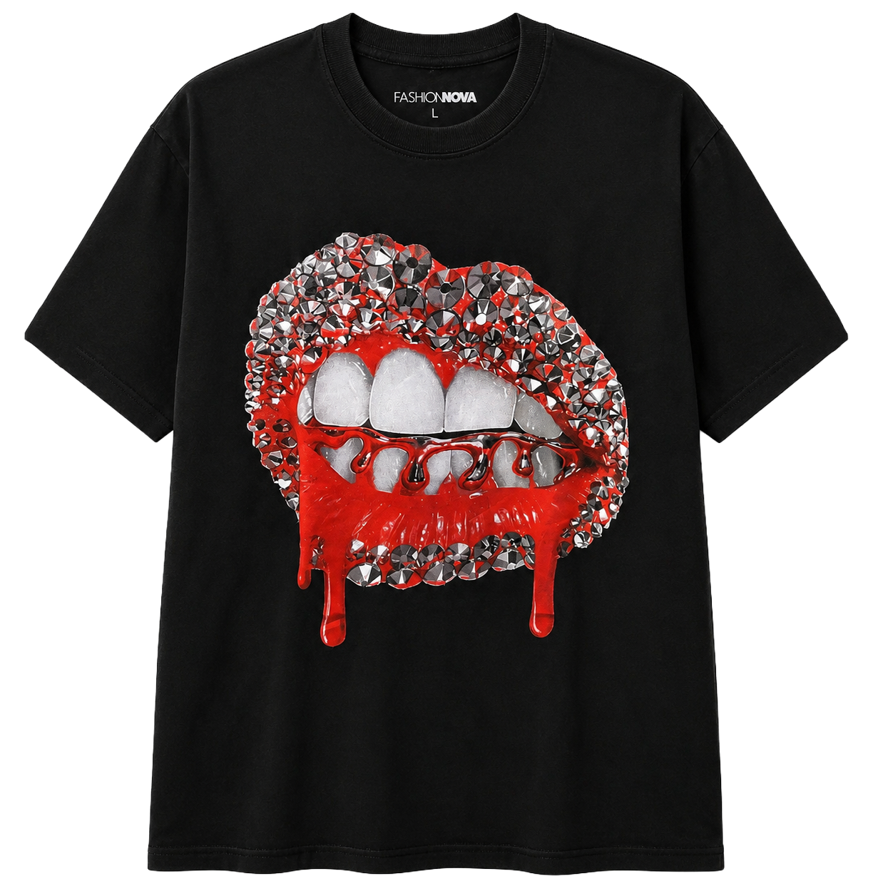 FASHION NOVA MENS GRAPHIC T-SHIRT BLACK - 21690235