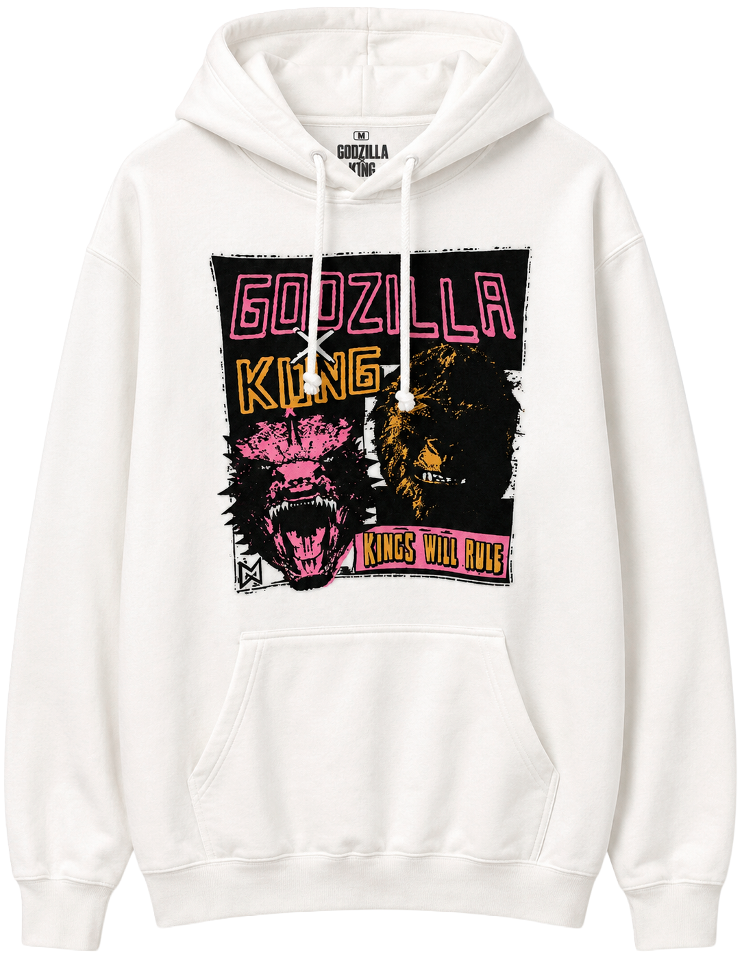 LICENSED GODZILLA X KING KONG HOODIE WHITE - 2QAH2066RC