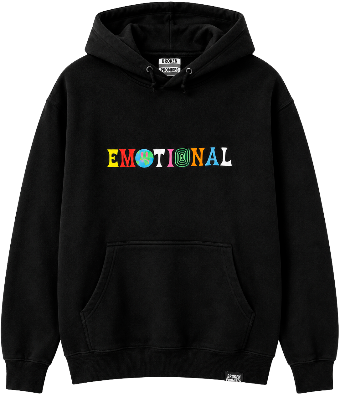 BROKEN PROMISES GRAPHIC HOODIE BLACK - EMOTIONAL