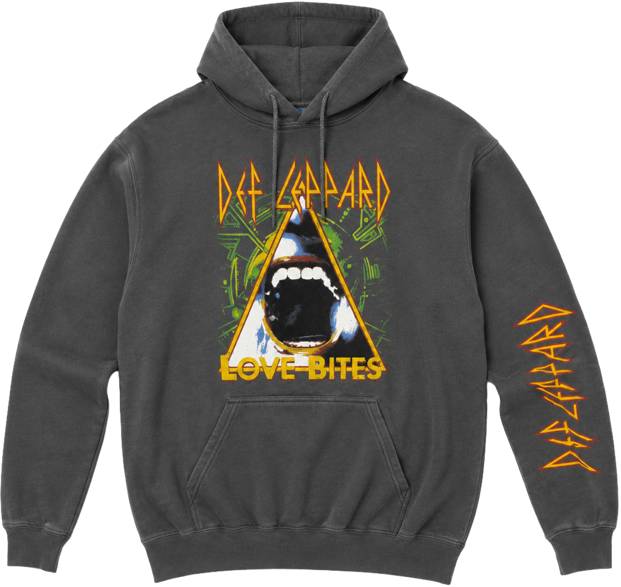 LICENSED ROCK MUSIC HOODIE CHARCOAL - DEF LEOPARD