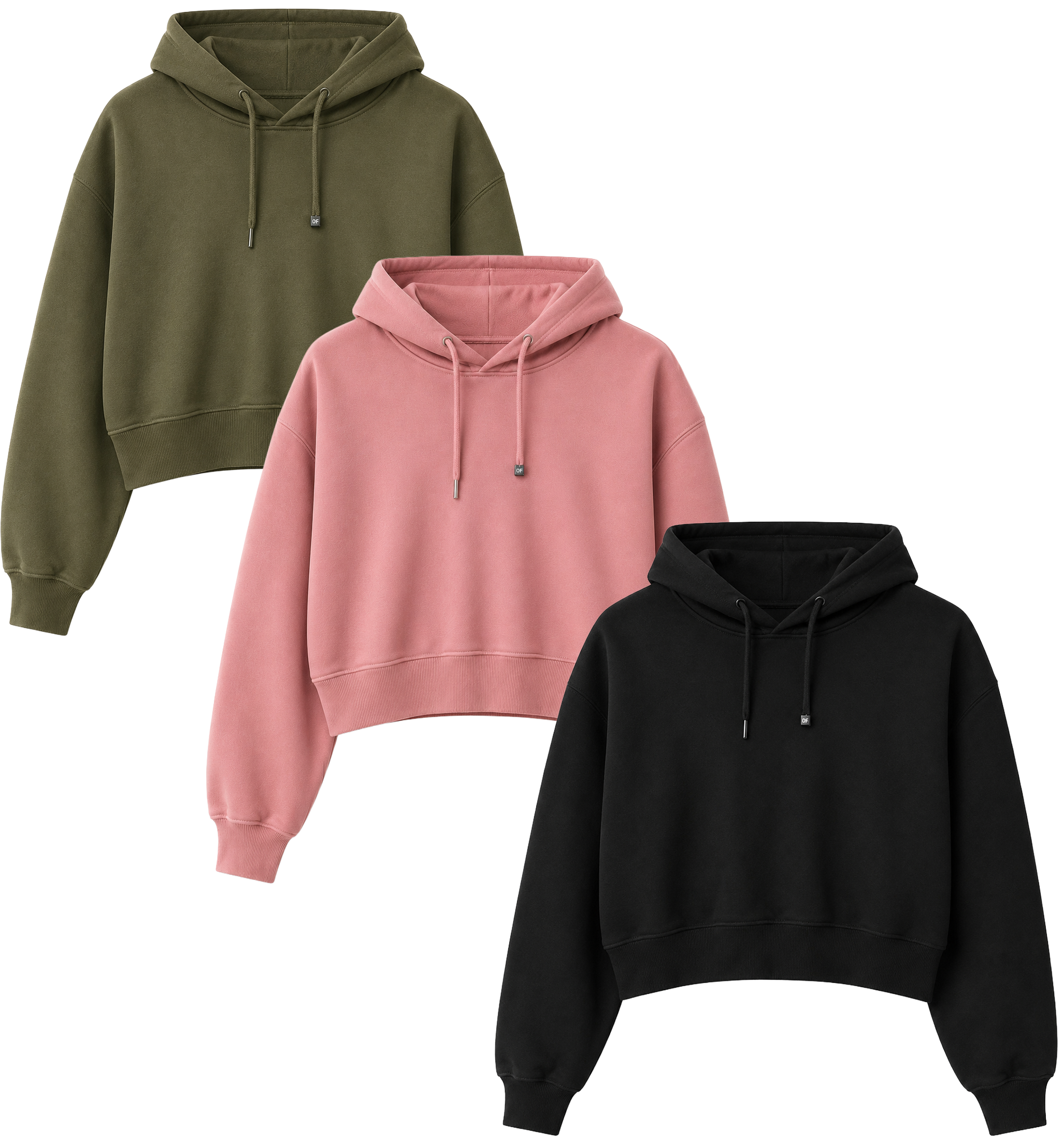 WOMENS JUNK FOOD BLANK CROPPED HOODIES ASST - 12WJ075
