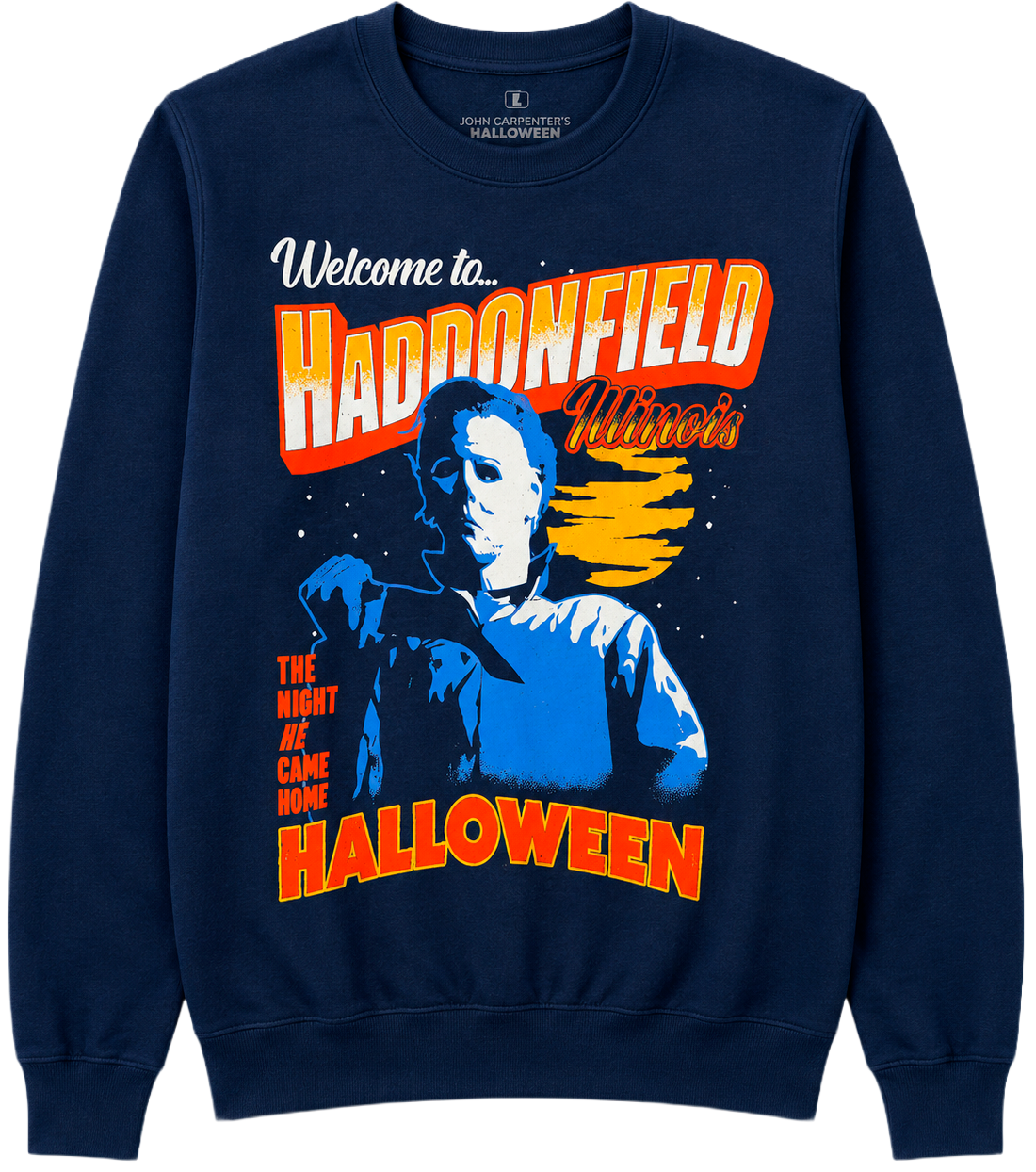 LICENSED HALLOWEEN MOVIE CREWNECK NAVY - HEBW2190RC