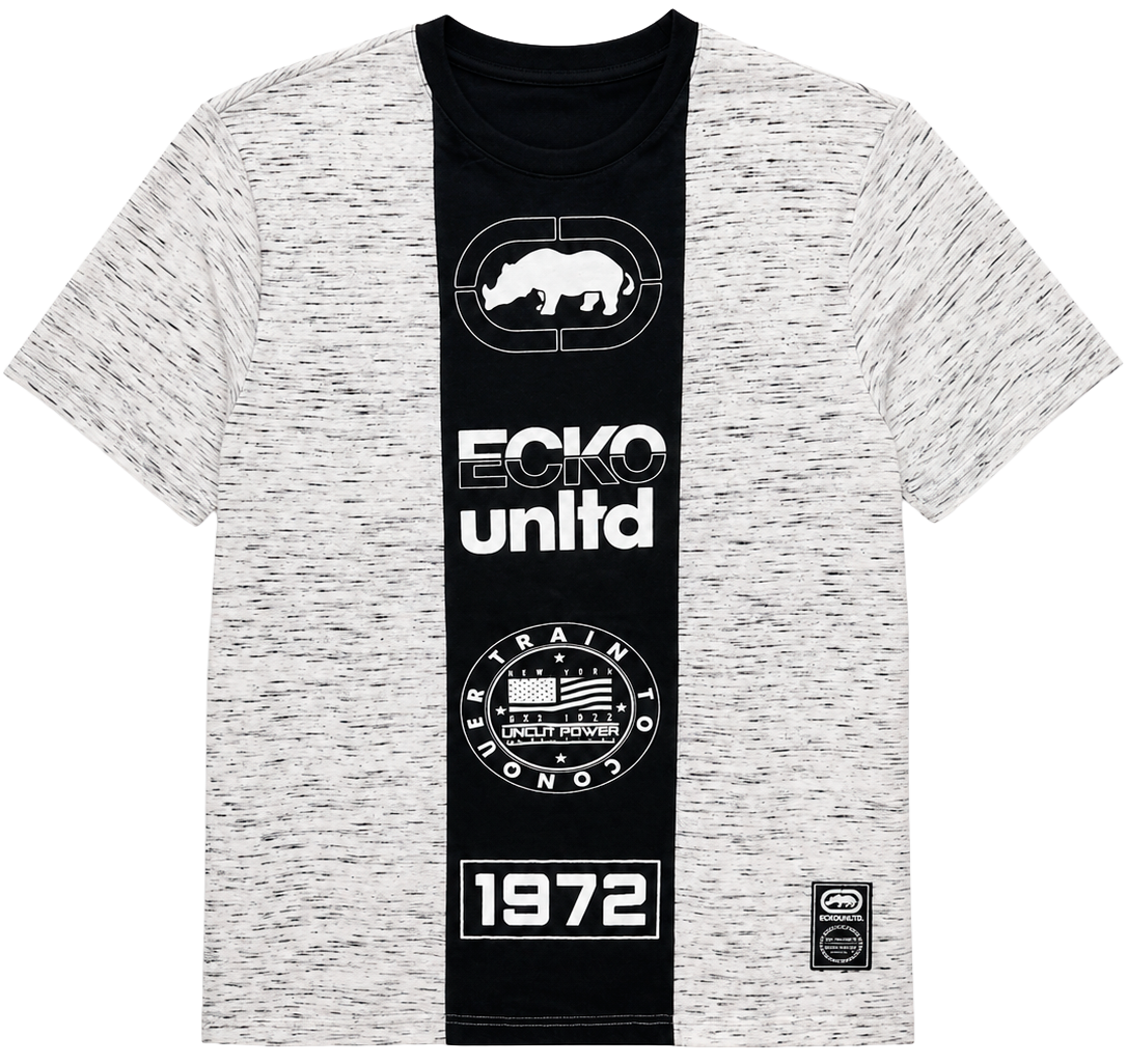 ECKO UNLTD S/S T-SHIRT WHITE FLYKNIT / WHITE SPACEDYE - EO31K766
