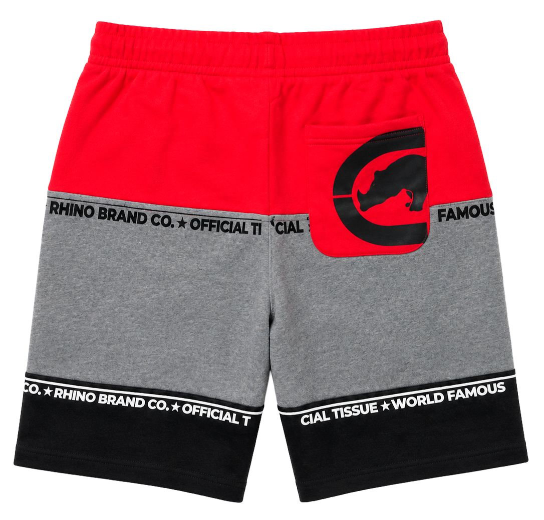ECKO UNLTD FLEECE SWEAT SHORTS TRUE RED - EO14N897B