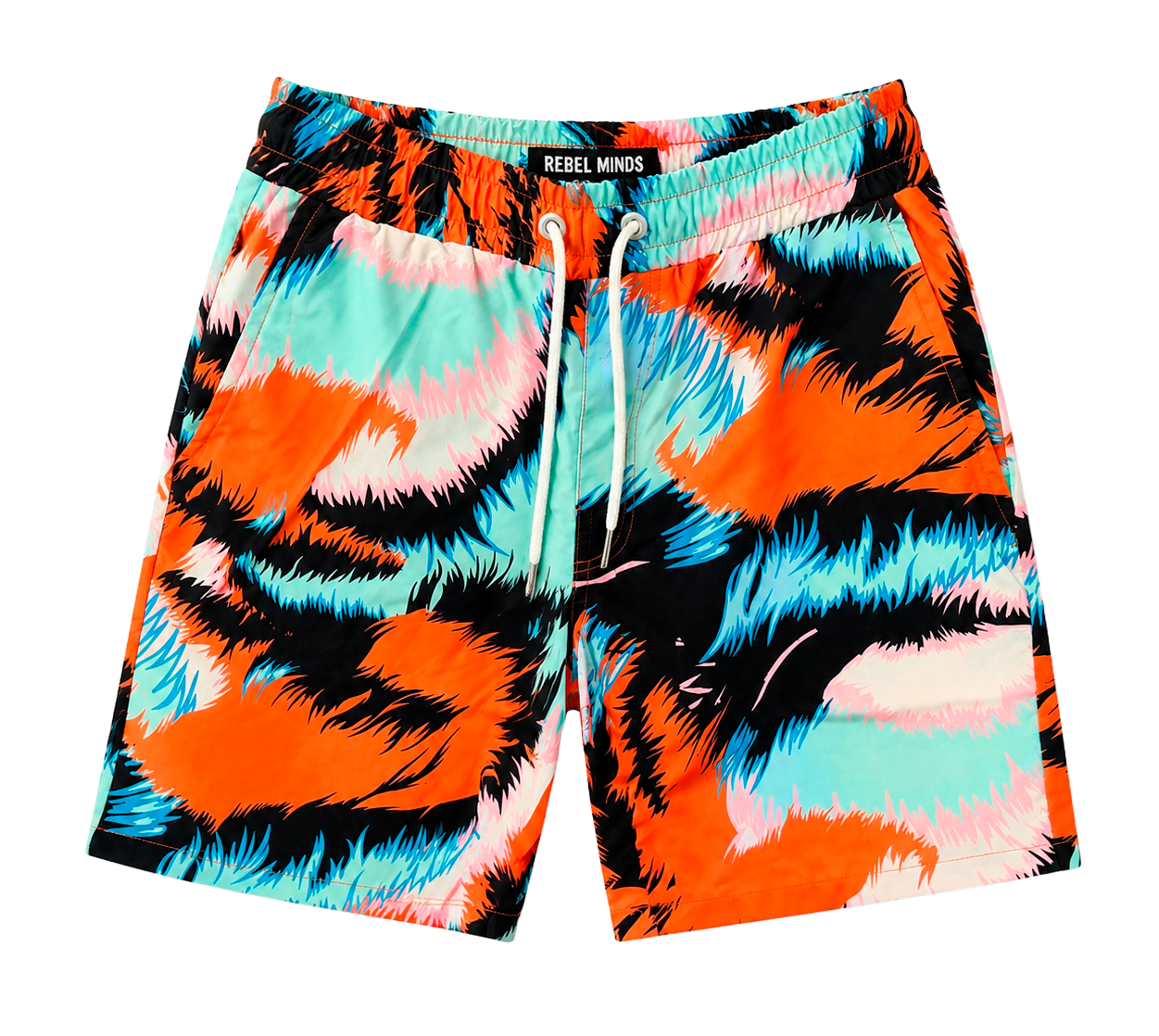 REBEL MINDS GRAPHIC BOARD SHORTS BLACK MINT - 151-984