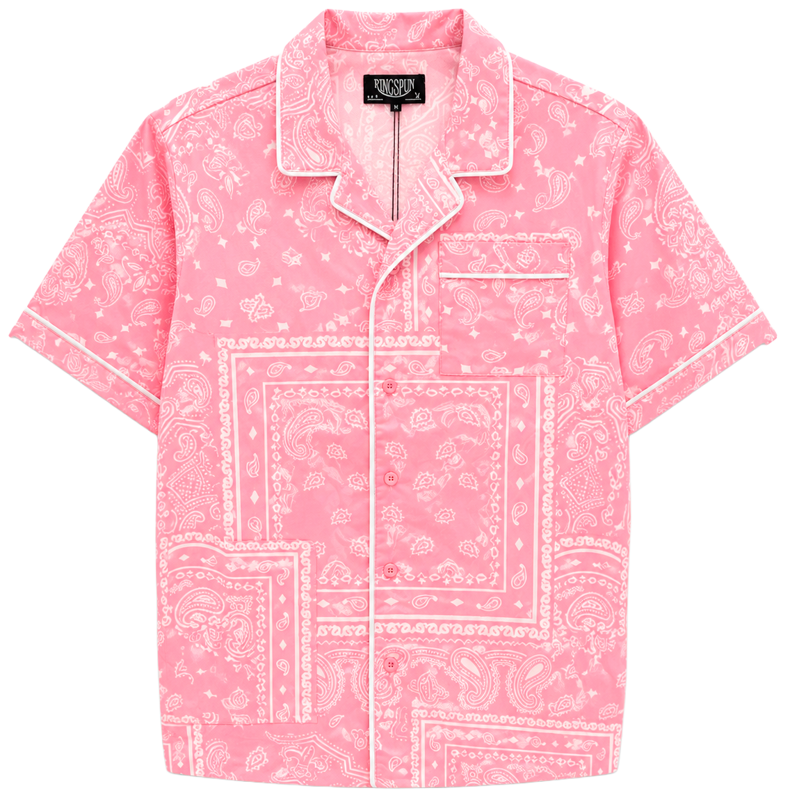RINGSPUN S/S WOVEN B/D SHIRT PINK - 341-732