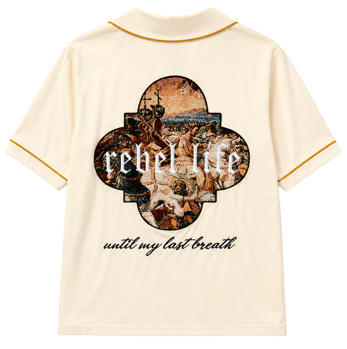 REBEL MINDS MESH BASEBALL JERSEY CREAM - 151-575