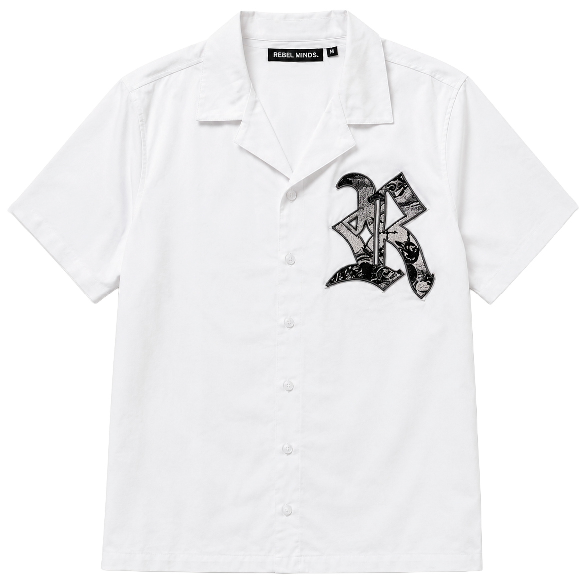 REBEL MINDS S/S BUTTON-DOWN SHIRT WHITE - 151-731