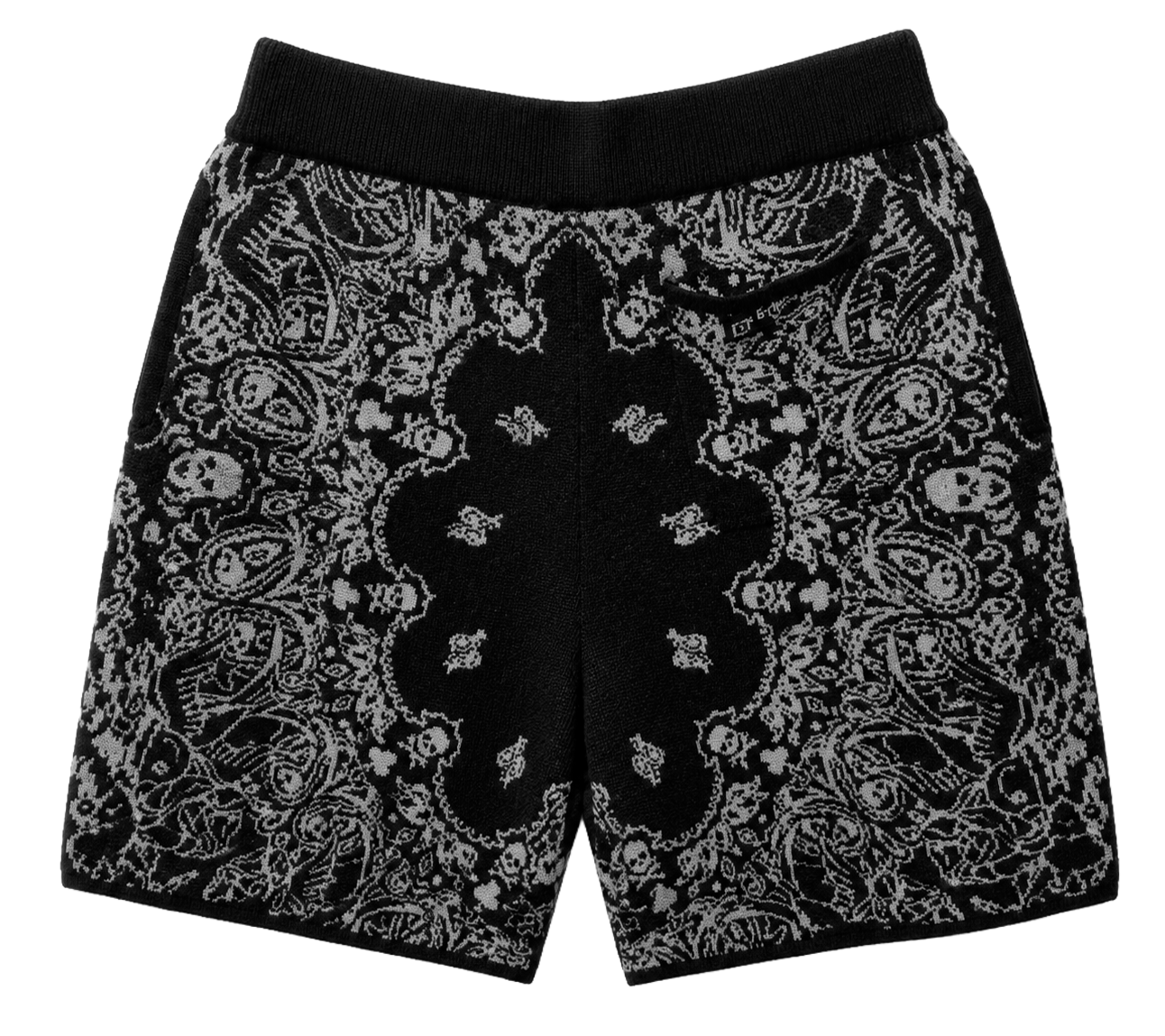RINGSPUN PAISLEY KNIT SHORTS BLACK - 351-923