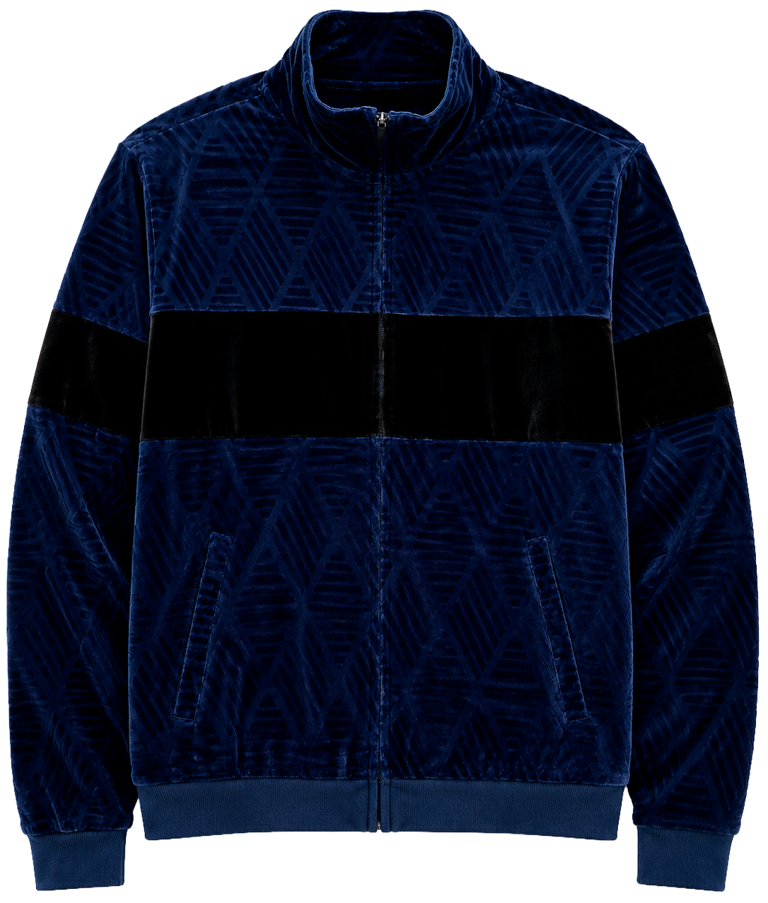 RINGSPUN VELOUR ZIP JACKET NAVY - 342-582