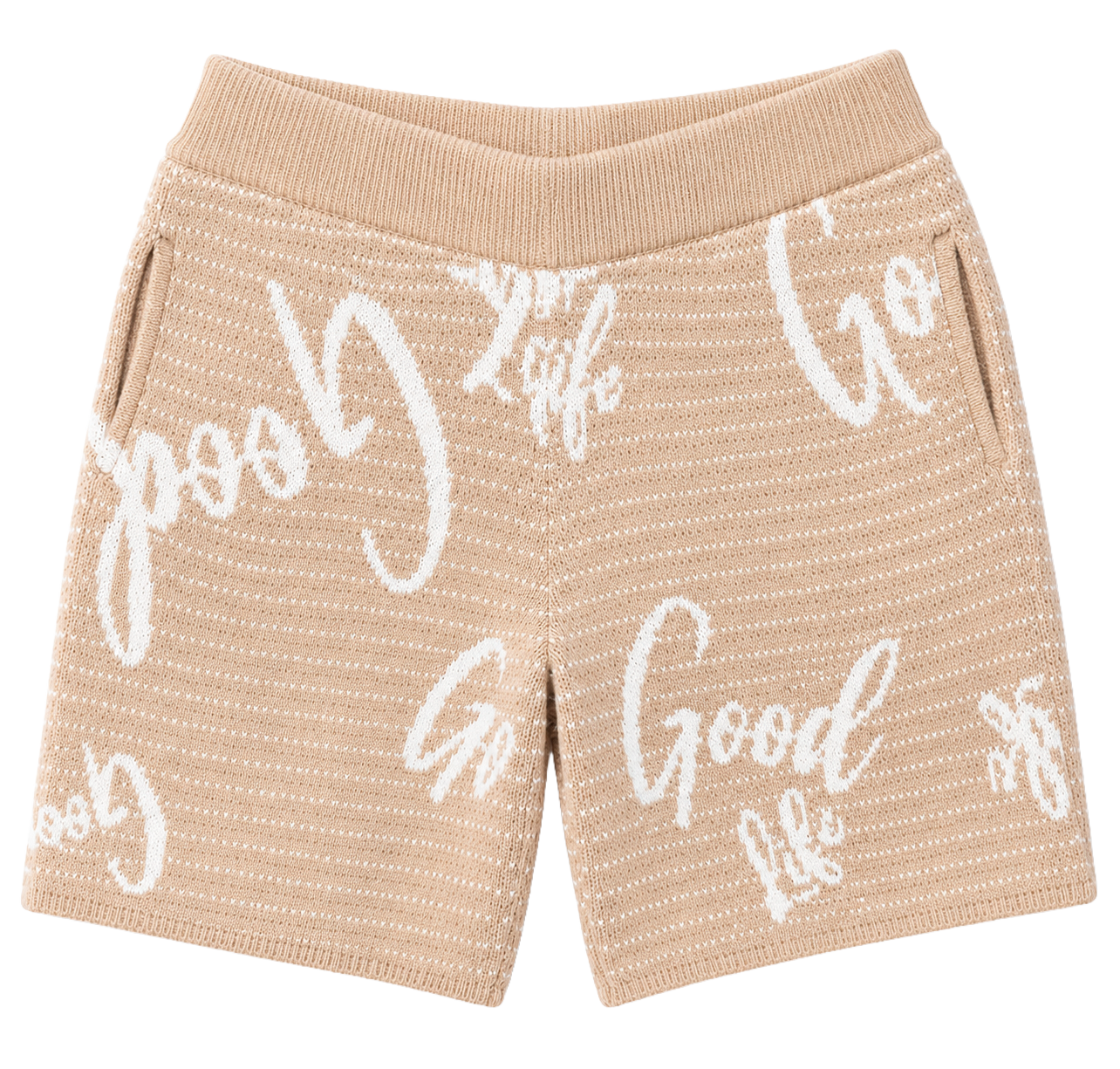 RINGSPUN KNIT SWEAT SHORTS BEIGE - 351-924