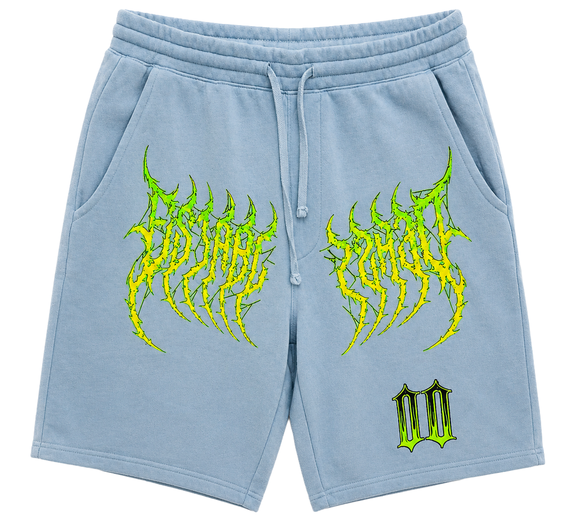 WELL ESTABLISHED GRAPHIC SWEAT SHORTS BLUE - MONGREEN