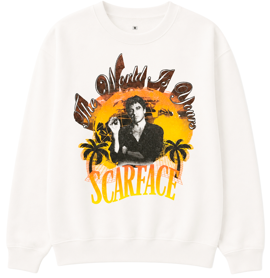LICENSED SCARFACE CREWNECK WHITE - S8BW2232RC