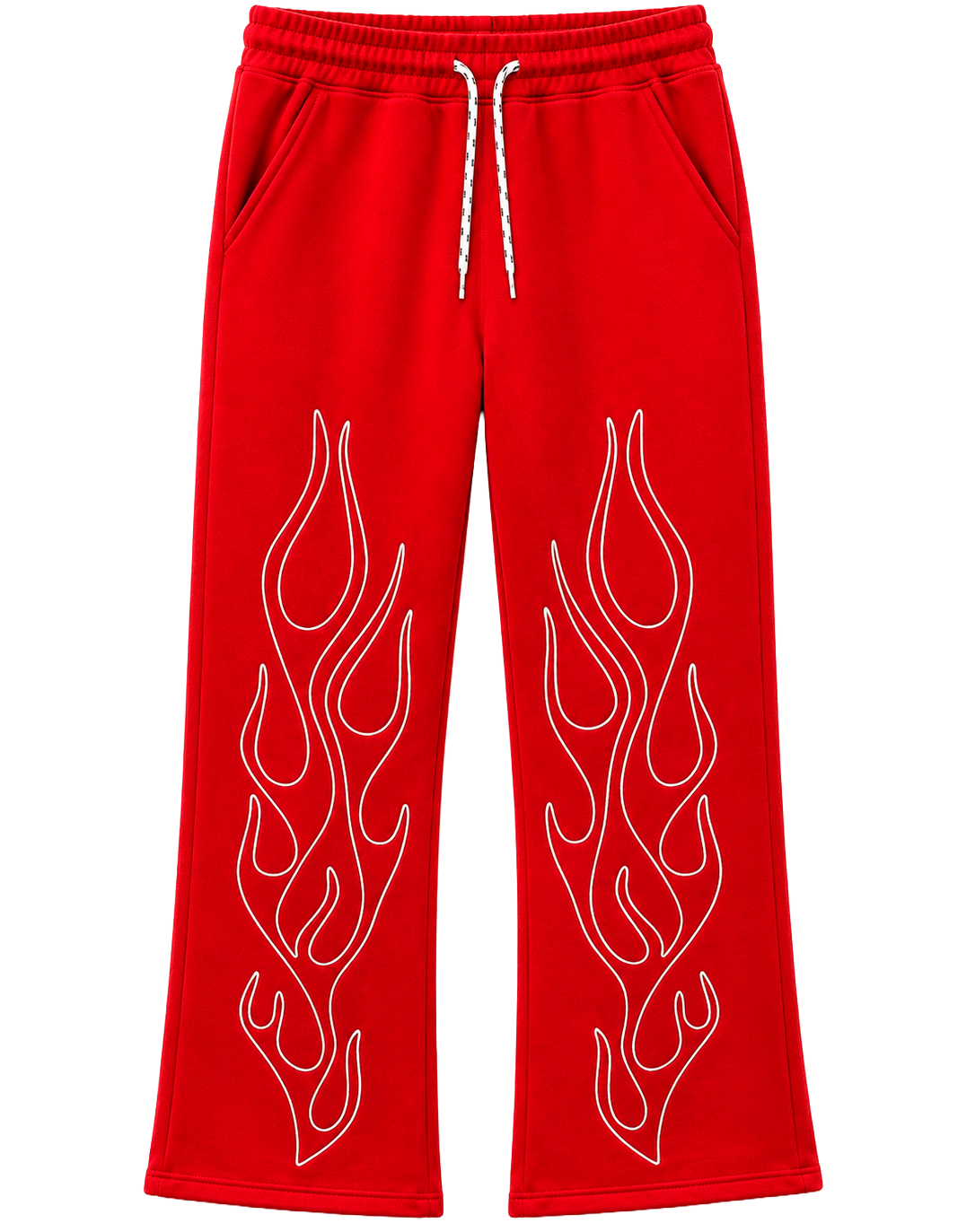 BEZALEL STACKED FLAIR SWEATPANTS RED - FLAMES