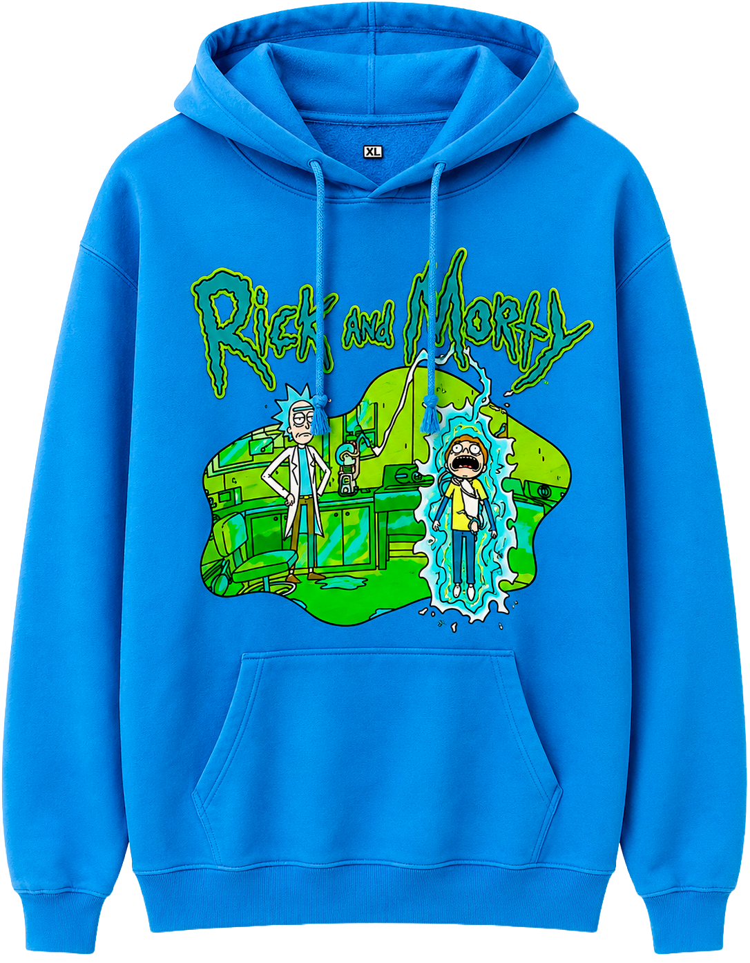 LICENSED RICK & MORTY HOODIE MED BLUE - RMJH4025RC